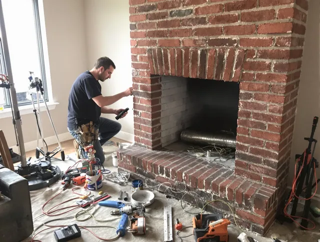 Sarasota Chimney Sweep specialist finalizing chimney liner service in Sarasota, FL