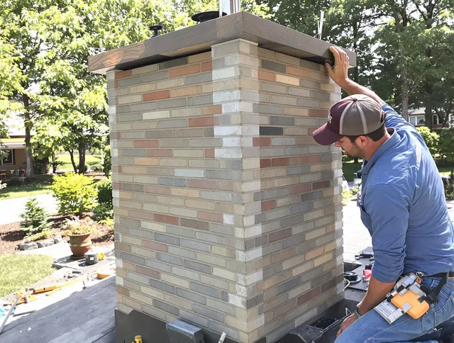 Sarasota Chimney Sweep completing a modern chimney remodel in Sarasota, FL