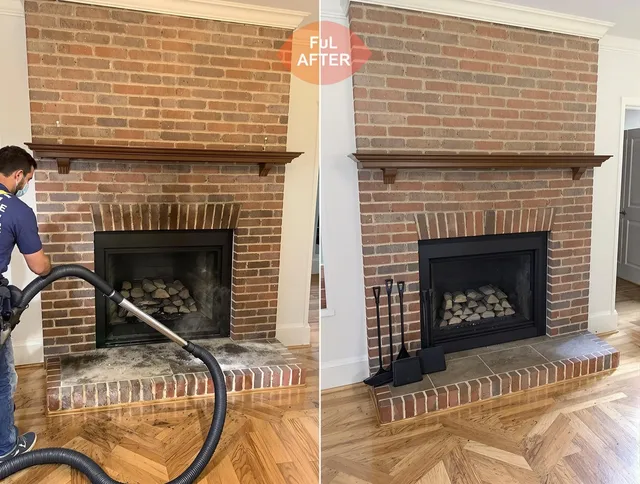Sarasota Chimney Sweep carefully sanitizing a fireplace in Sarasota, FL