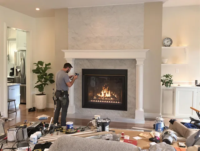Newly installed fireplace by Sarasota Chimney Sweep in Sarasota, FL